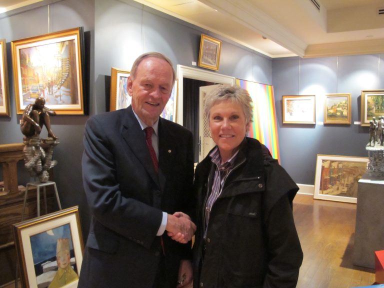 Anne and former Prime Minister Jean Chrétien at the Art Gallery in Chateau Laurier Ottawa