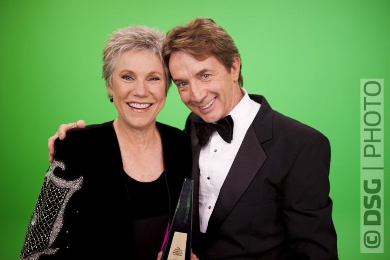 Anne with Martin Short on the set of CBC’s 75th anniversary