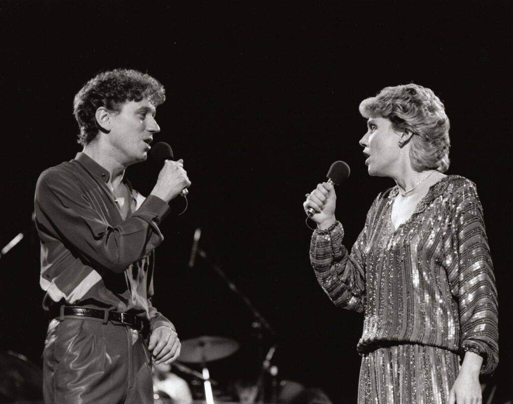 Anne and Bruce on stage