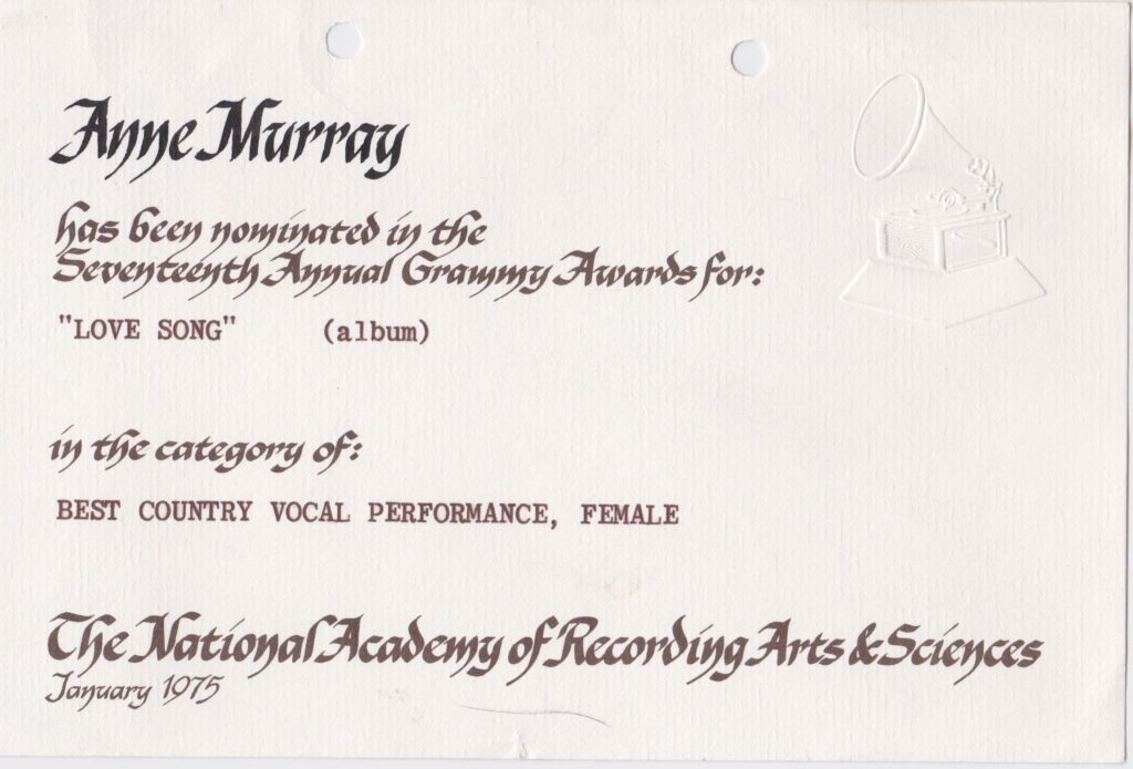 Grammy nomination for Love Song
